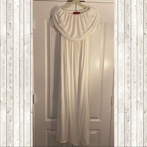 Boohoo Strapless White Maxi Dress, size 12.